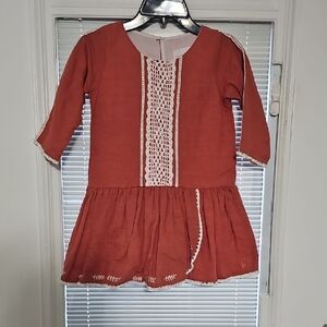 Well Dressed Wolf Terracotta Kids Blouse & Shorts with Lace Accents